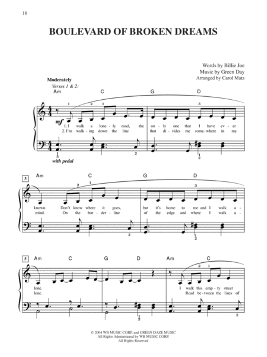 Green Day Sheet Music Anthology Easy Piano scores gallery preview page 9