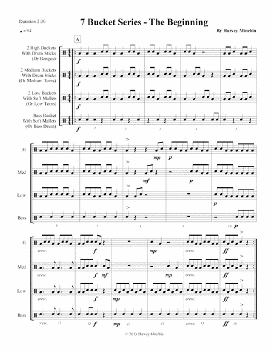 7 Bucket Series - The Beginning Percussion Ensemble scores gallery preview page 3