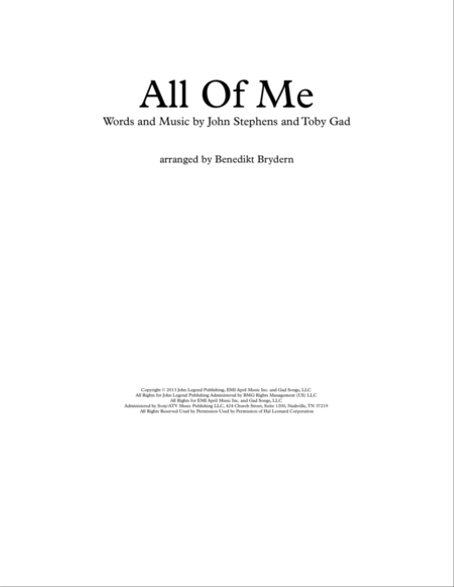 All Of Me String Quartet scores gallery preview page 1