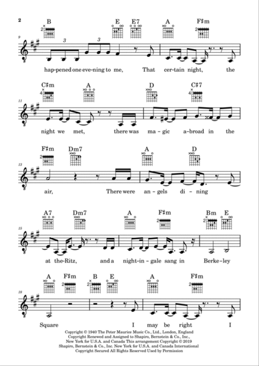 A Nightingale Sang In Berkeley Square Piano, Vocal, Guitar scores gallery preview page 3
