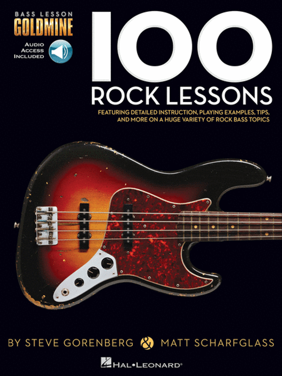 100 Rock Lessons Bass Guitar Tablature scores gallery preview page 1