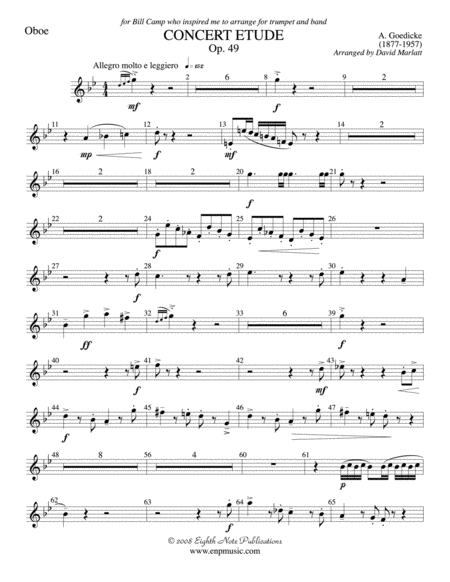 Concert Etude, Op. 49 (Solo Trumpet and Concert Band): Oboe