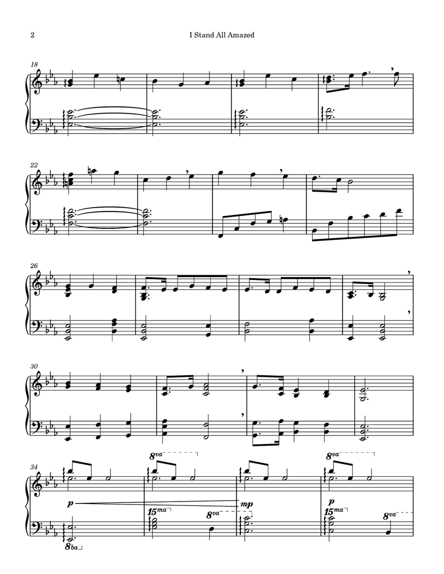 I Stand All Amazed Easy Piano Solo Easy Piano scores gallery preview page 2