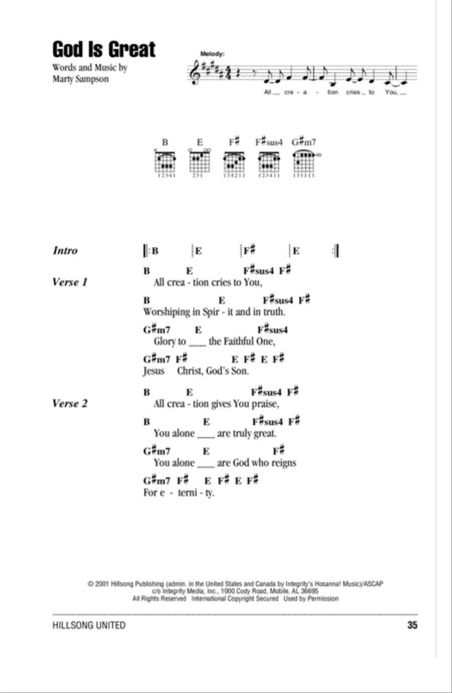 God Is Great God Is Great Acoustic Guitar scores gallery preview page 1