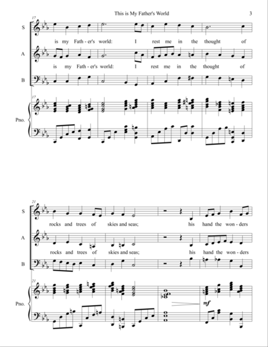 This is My Father's World 3-Part scores gallery preview page 3