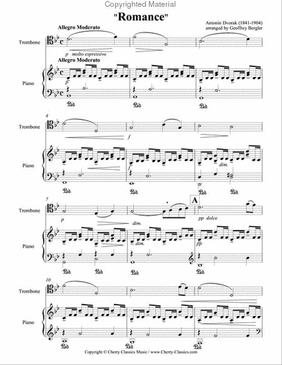 Romance for Trombone & Piano Piano Accompaniment scores gallery preview page 2