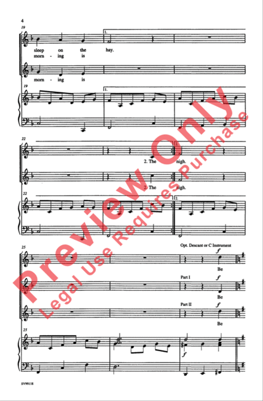 Away in a Manger 2-Part scores gallery preview page 4