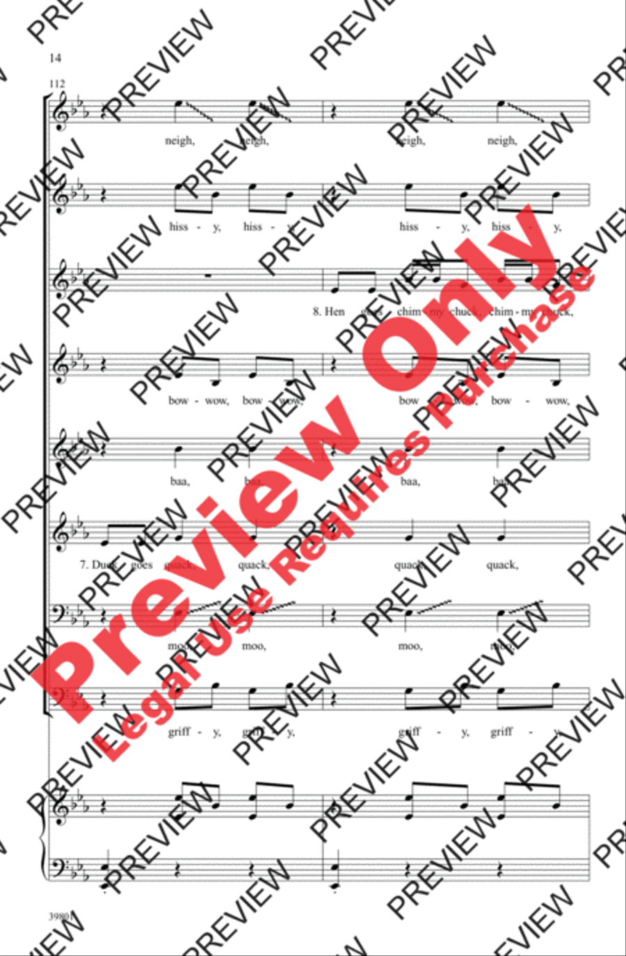 I Bought Me a Cat 3-Part scores gallery preview page 14