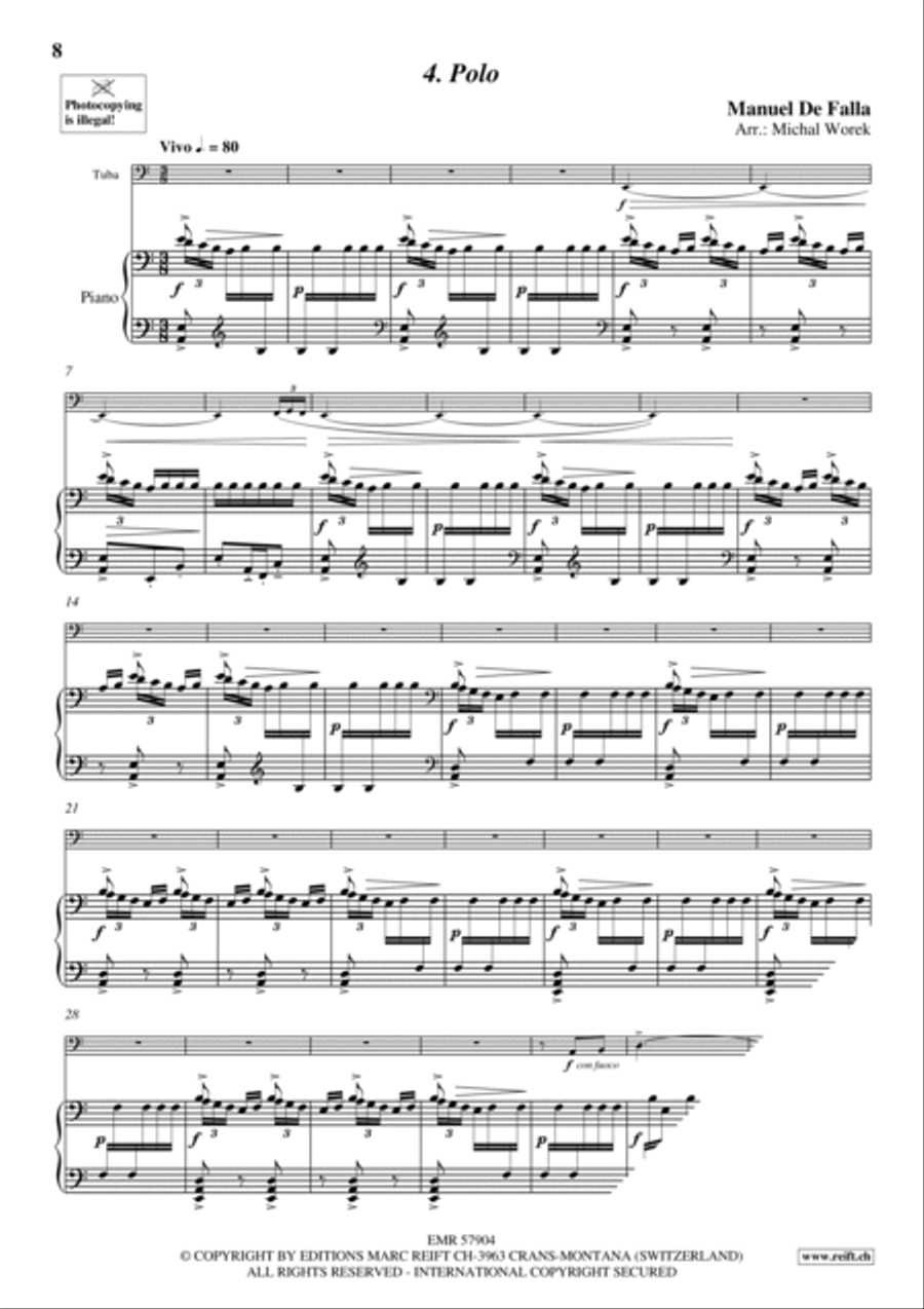 7 Popular Spanish Songs Tuba scores gallery preview page 7