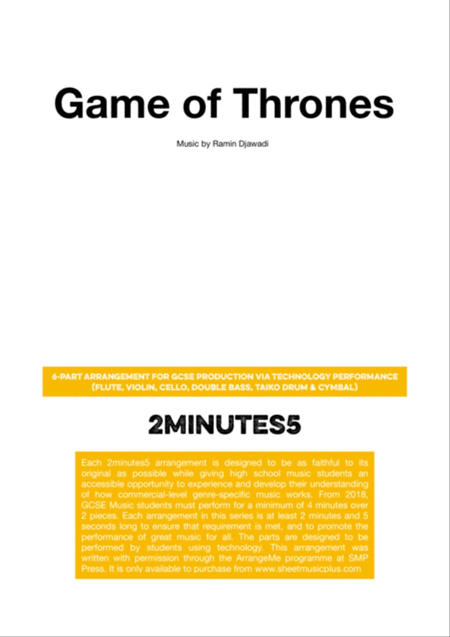 Game Of Thrones Small Ensemble scores gallery preview page 1