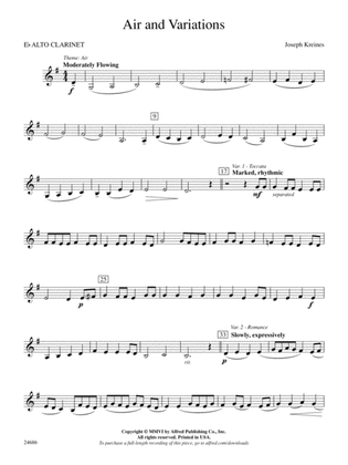 Air and Variations: E-flat Alto Clarinet