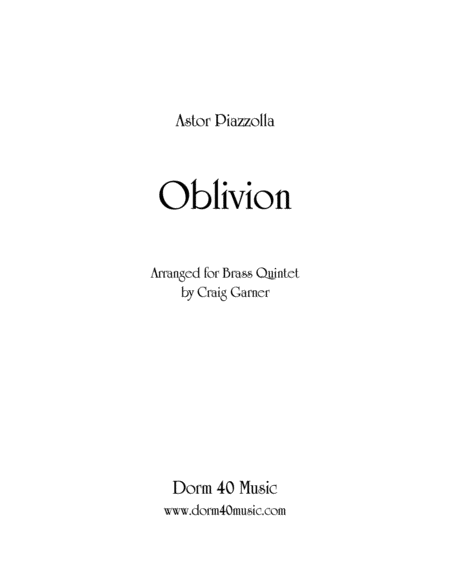 Oblivion (for brass quintet) image number null