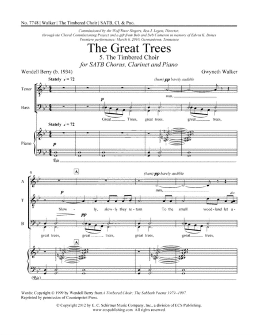The Great Trees: 5. The Timbered Choir 4-Part scores gallery preview page 13