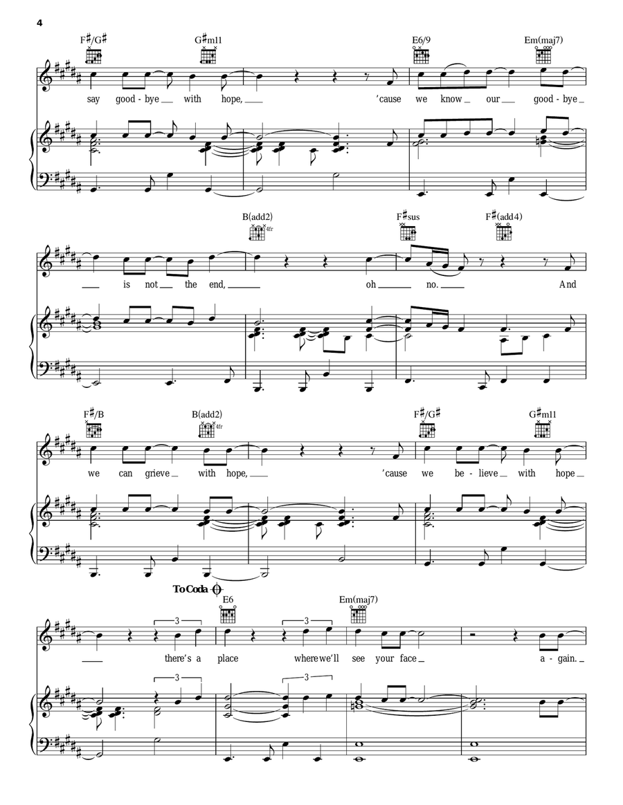 With Hope Piano, Vocal, Guitar scores gallery preview page 4