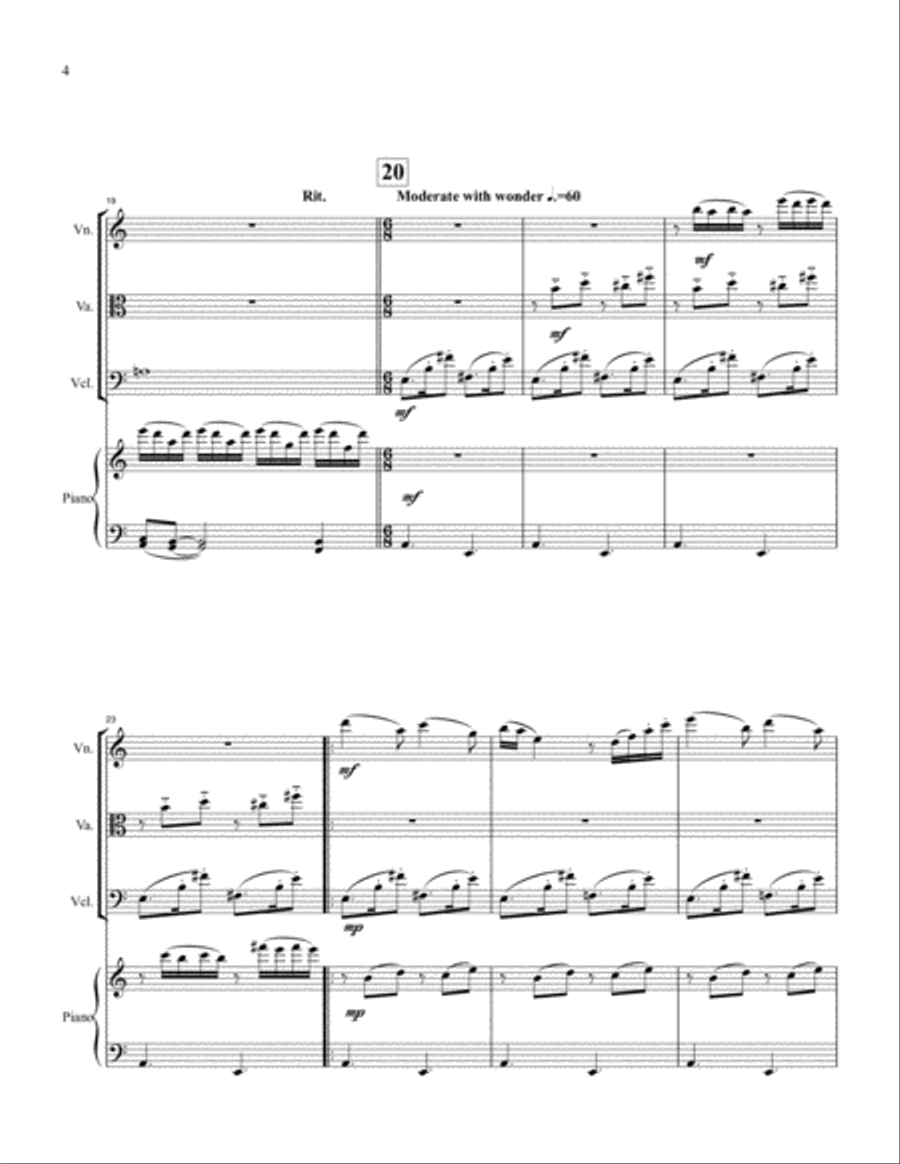 In The Land of Wonder-Wander for Piano Quartet Piano Quartet scores gallery preview page 4
