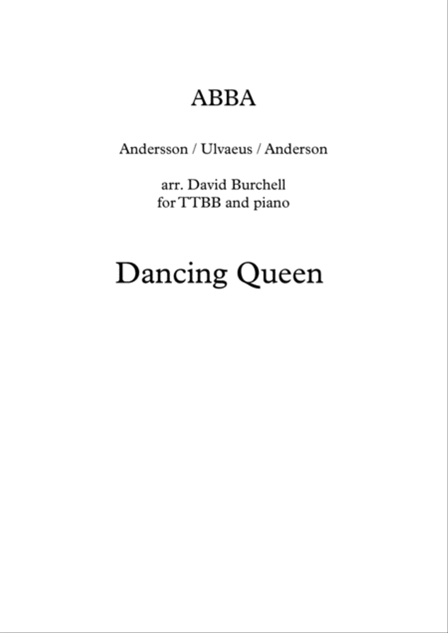 Dancing Queen TTBB scores gallery preview page 1