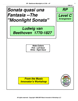 Beethoven - Moonlight Sonata Arrangement - (Key Map Tablature)