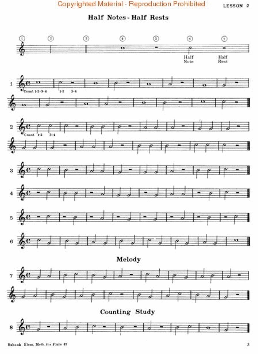 Rubank Elementary Method – Flute or Piccolo Concert Band Methods scores gallery preview page 2