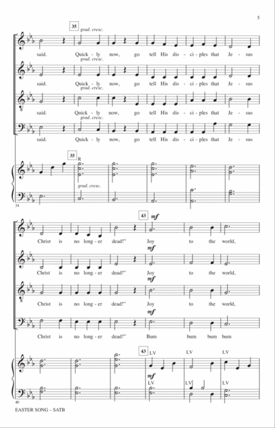 Easter Song 4-Part scores gallery preview page 4