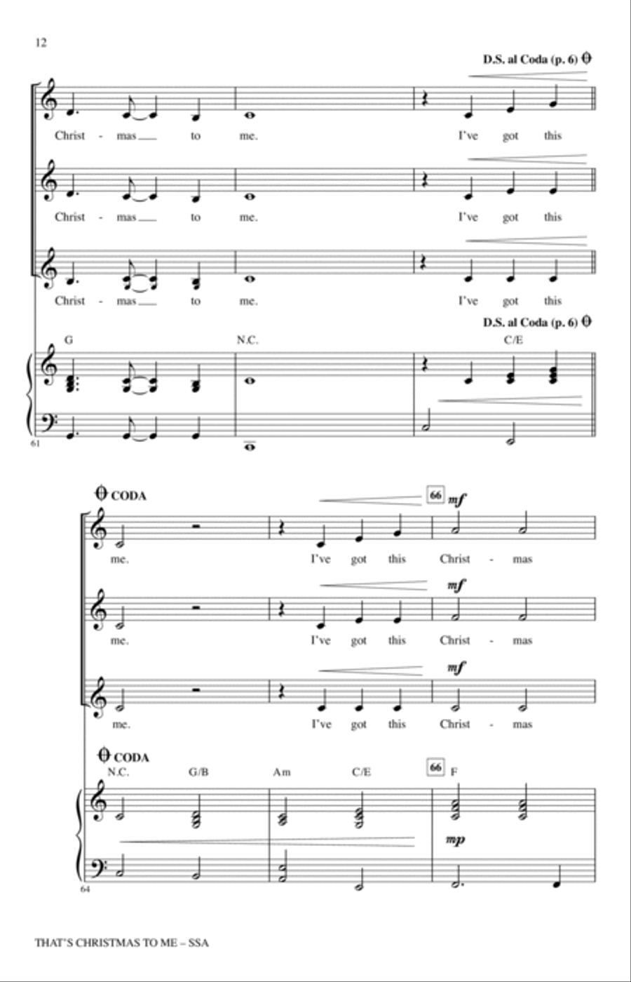 That's Christmas To Me (arr. Audrey Snyder) SSA scores gallery preview page 10