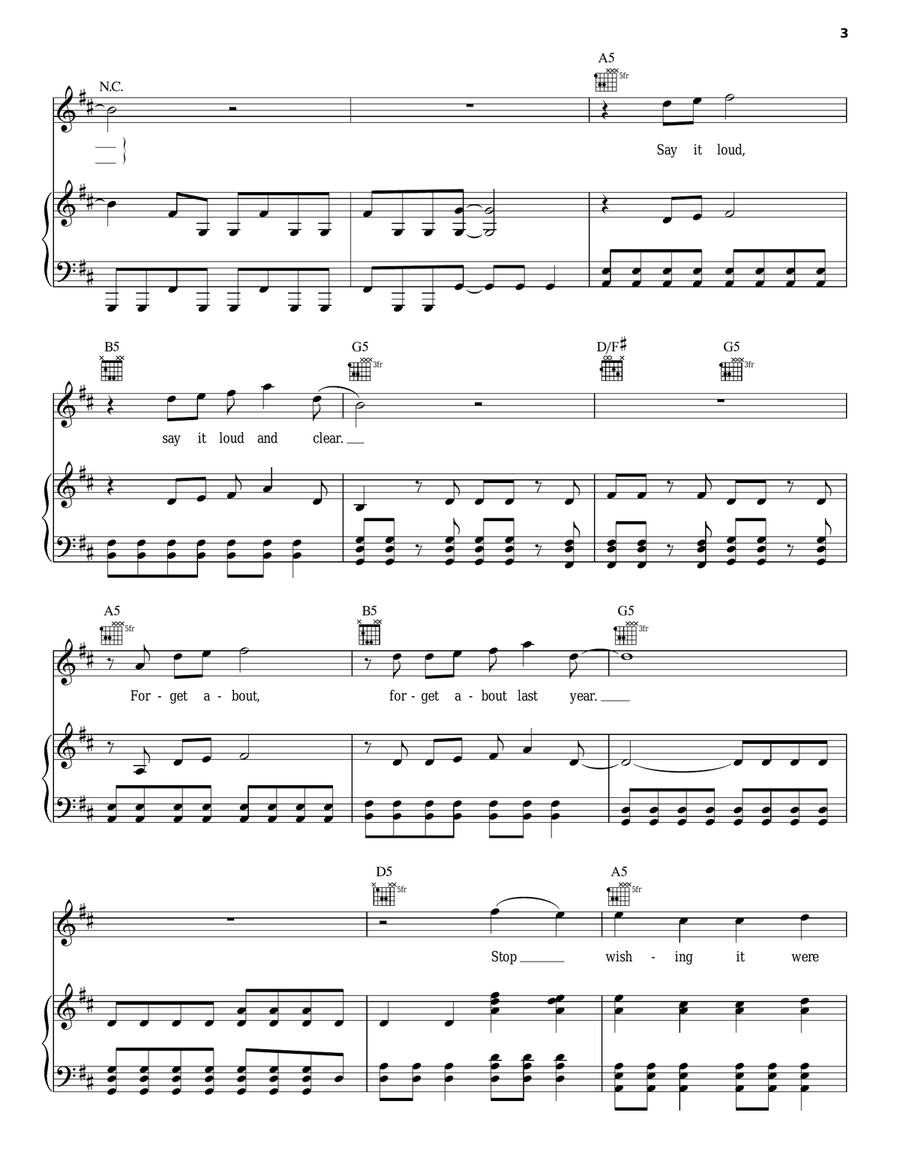 Say It Loud Piano, Vocal, Guitar scores gallery preview page 3