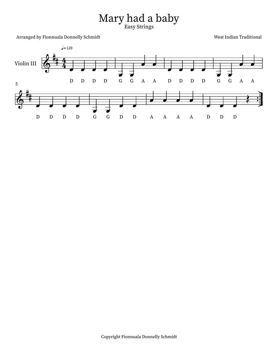 Mary had a baby - Easy String Orchestra String Orchestra scores gallery preview page 5