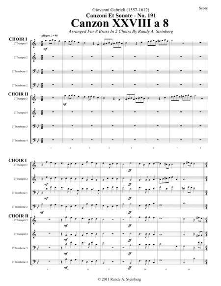 Canzon XXVIII a 8 - No. 191 image number null