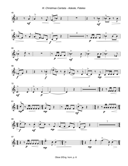 Christmas Cantata (2001, rev. 2014) III.  "Adeste, Fideles!"  Oboe 2