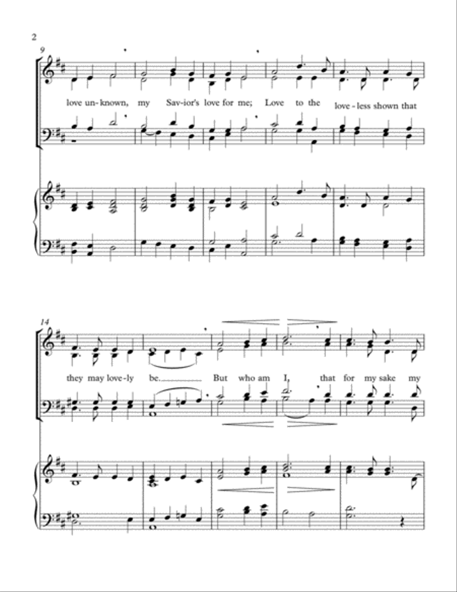 Hosanna to the King! (My Song is Love Unknown) 4-Part scores gallery preview page 2
