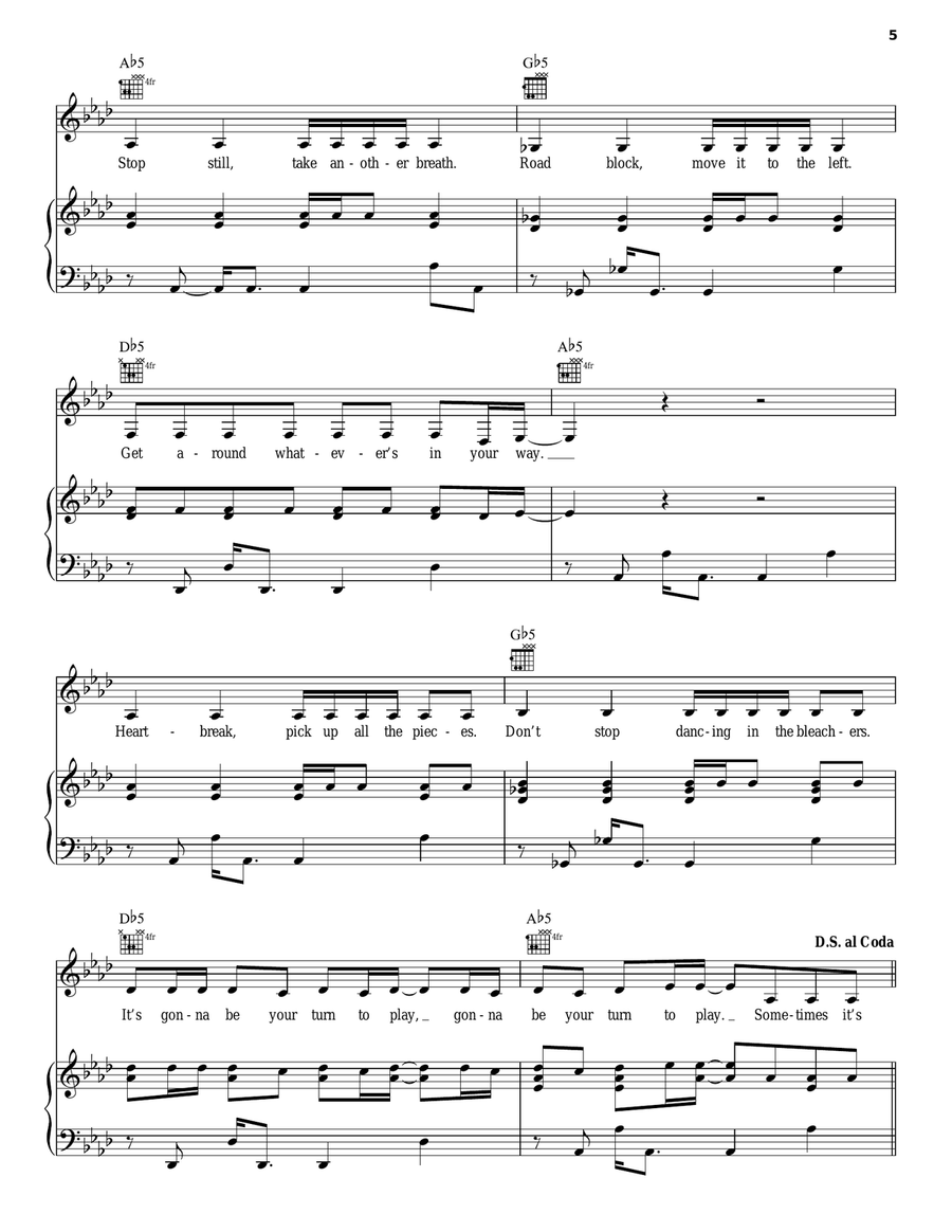 Breakthrough Piano, Vocal, Guitar scores gallery preview page 5