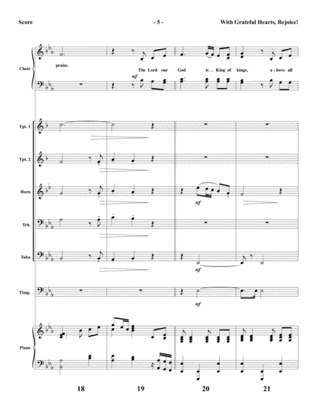 With Grateful Hearts, Rejoice! - Brass and Percussion Score and Parts