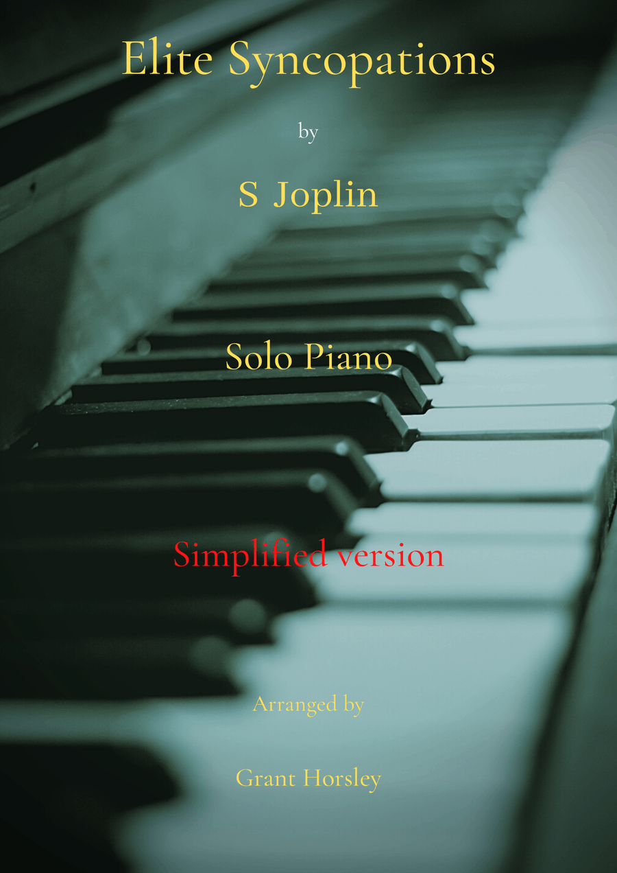 Elite Syncopations S. Joplin- Solo Piano Simplified version-intermediate Piano Method scores gallery preview page 1