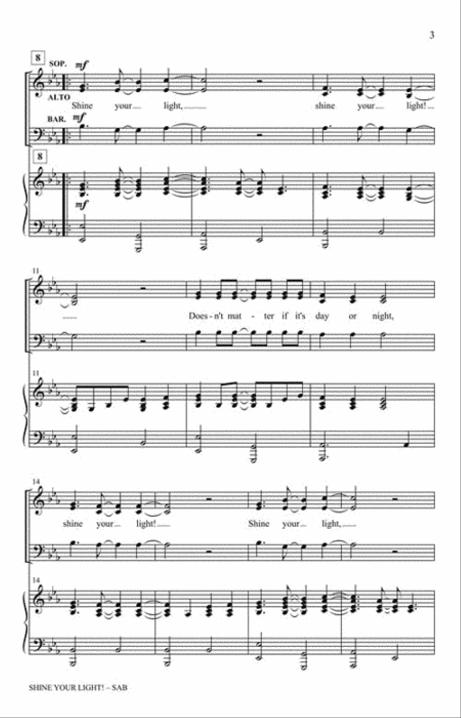 Shine Your Light! Shine Your Light! 3-Part scores gallery preview page 3