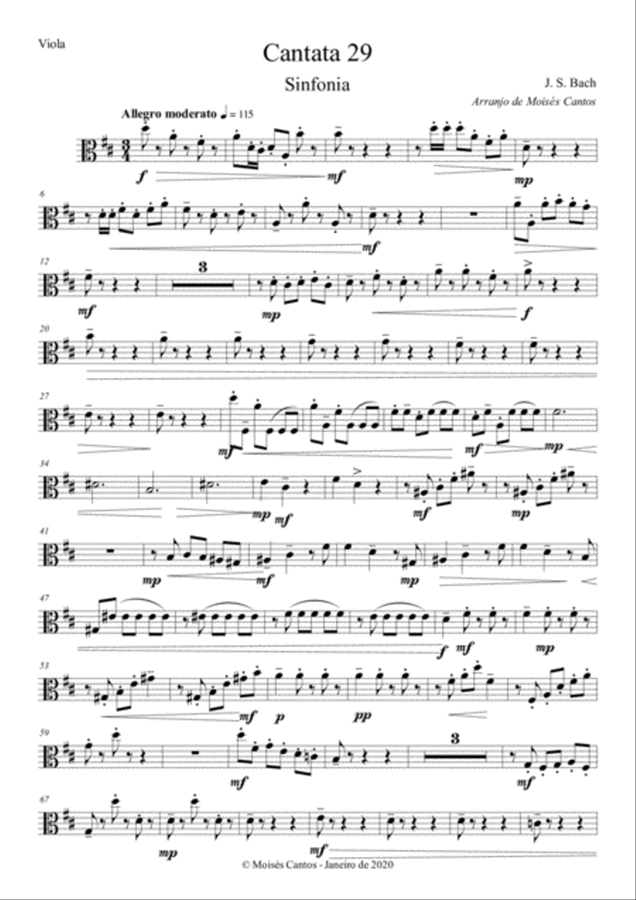 Arrangement to string orchestra of Bach masterpeace. String Orchestra scores gallery preview page 5