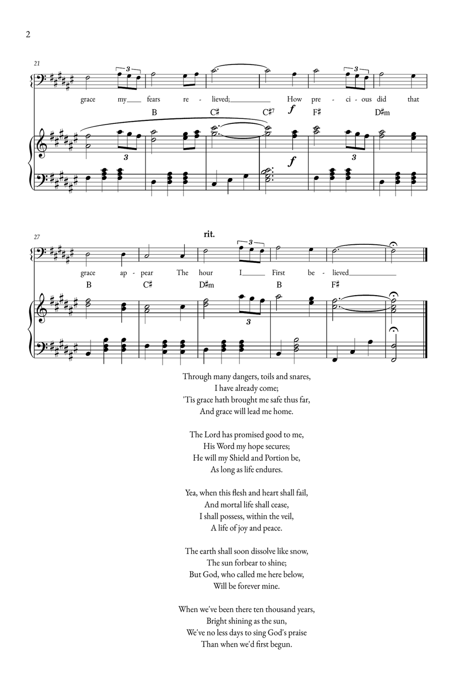 Amazing Grace Piano, Vocal scores gallery preview page 2