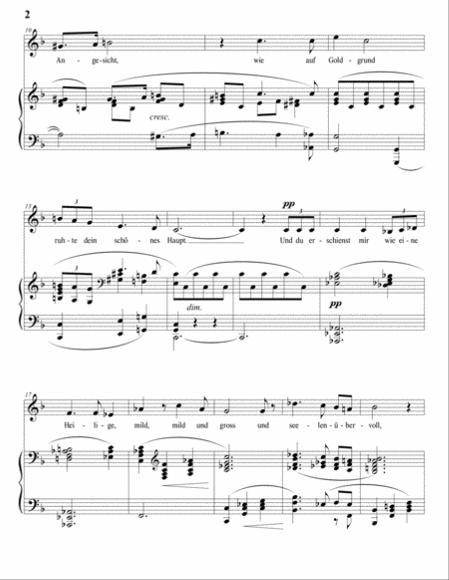 STRAUSS: Nachtgang, Op. 29 no. 3 (transposed to F major) Voice scores gallery preview page 3