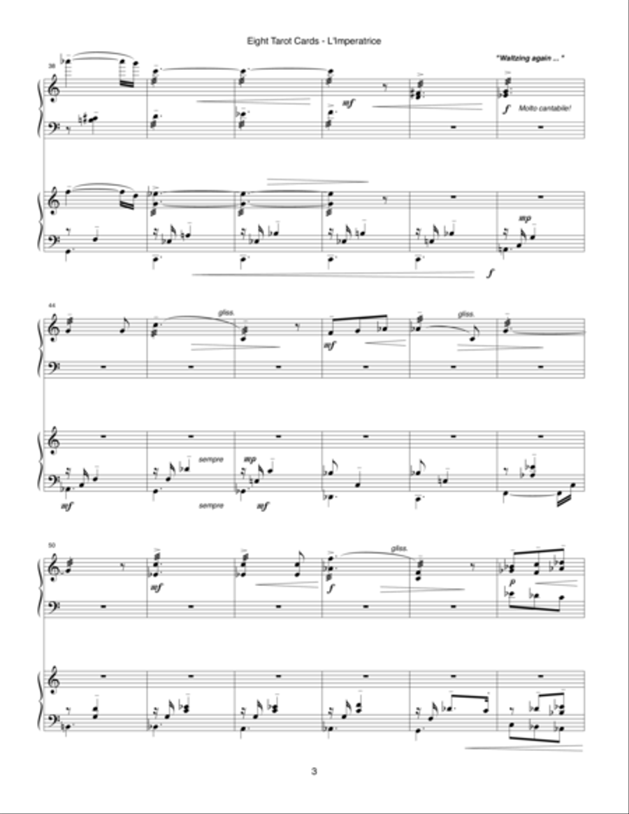 Eight Tarot Cards for Madam Rubio ... L'Imperatrice (1997) for two marimbas Small Ensemble scores gallery preview page 3