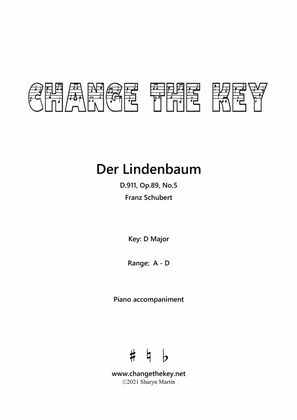 Book cover for Der Lindenbaum D Major