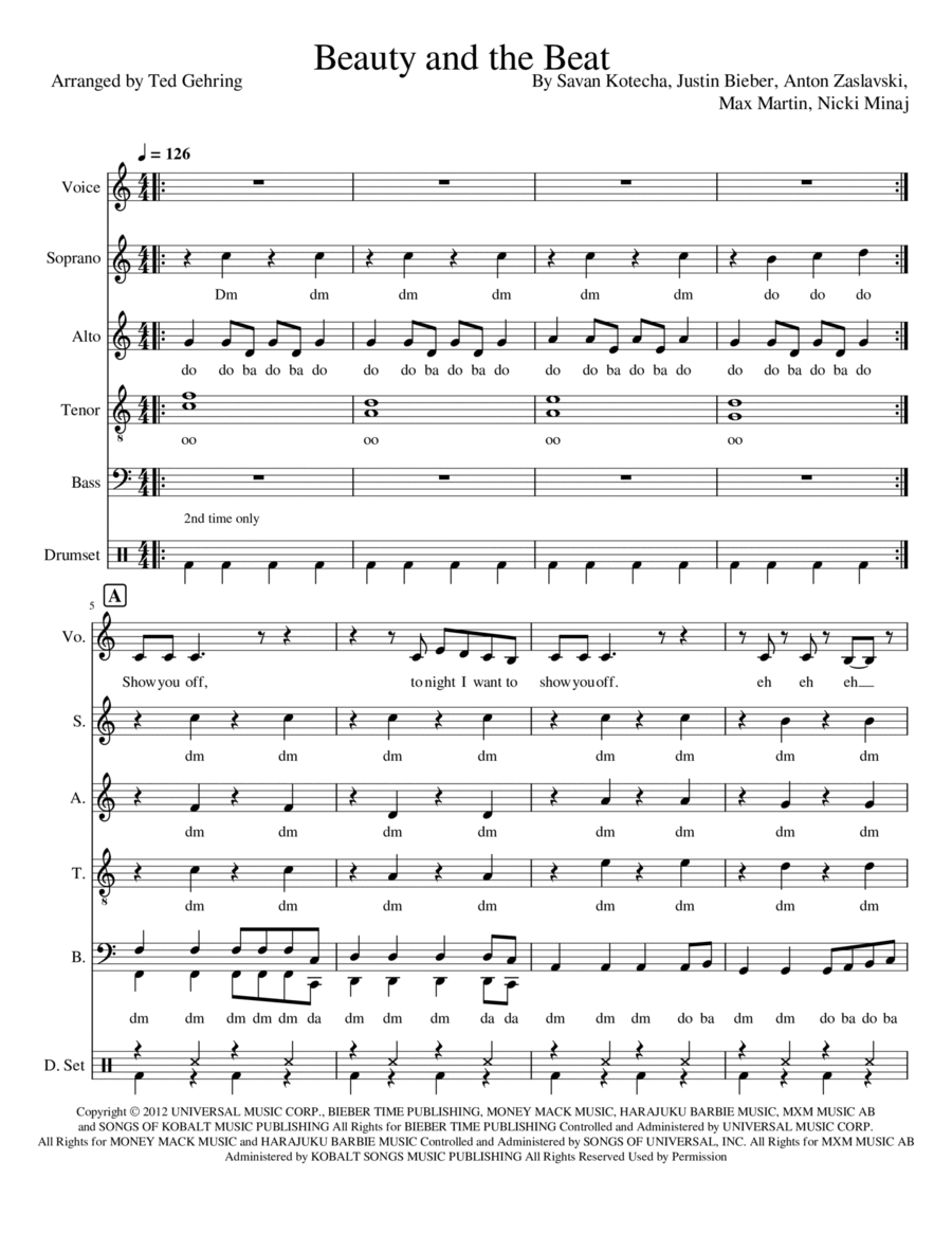 Beauty And A Beat A Cappella scores gallery preview page 1