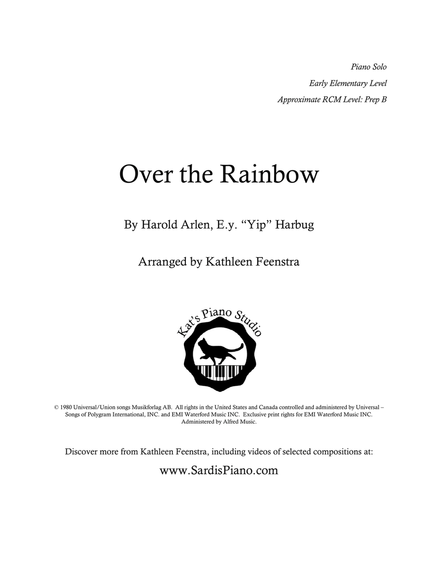 Over The Rainbow Voice scores gallery preview page 1