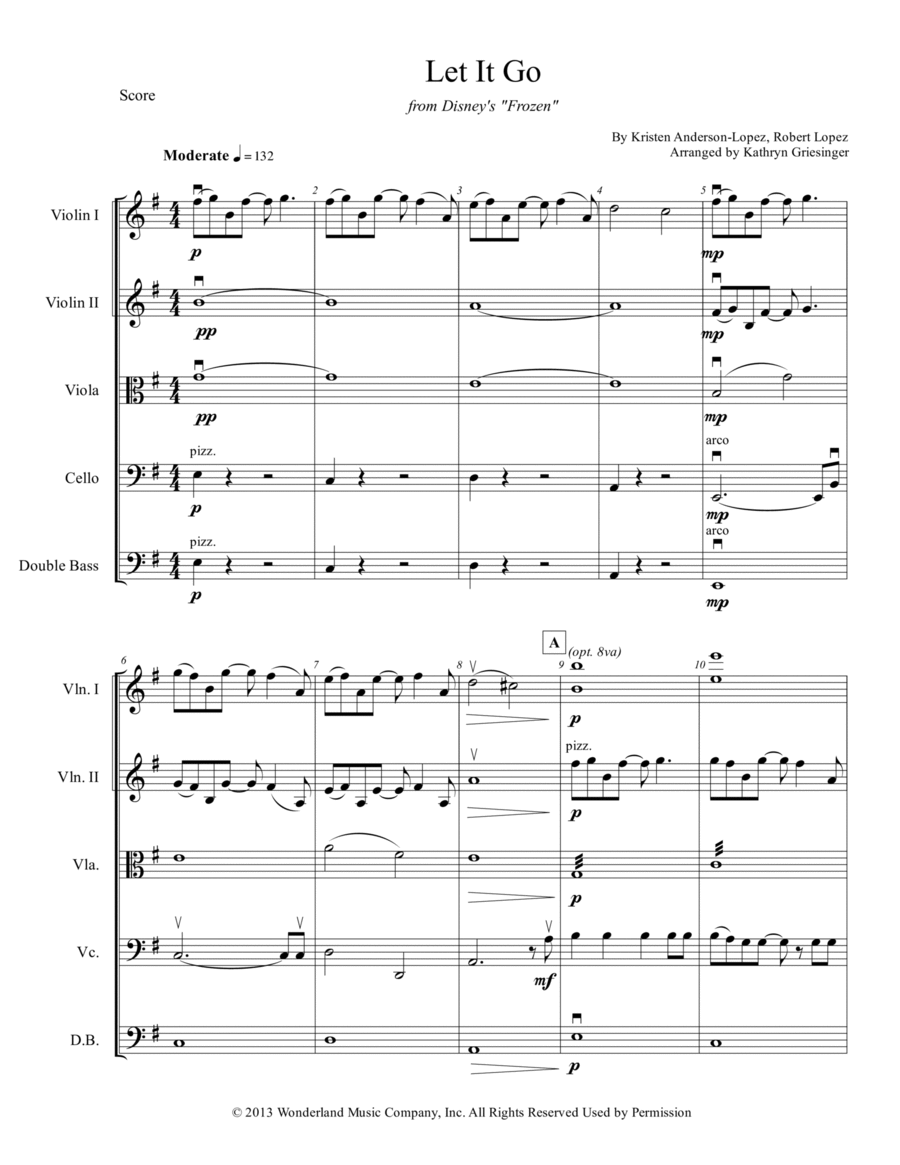 Let It Go (demi Lovato Version) Score and Parts scores gallery preview page 1