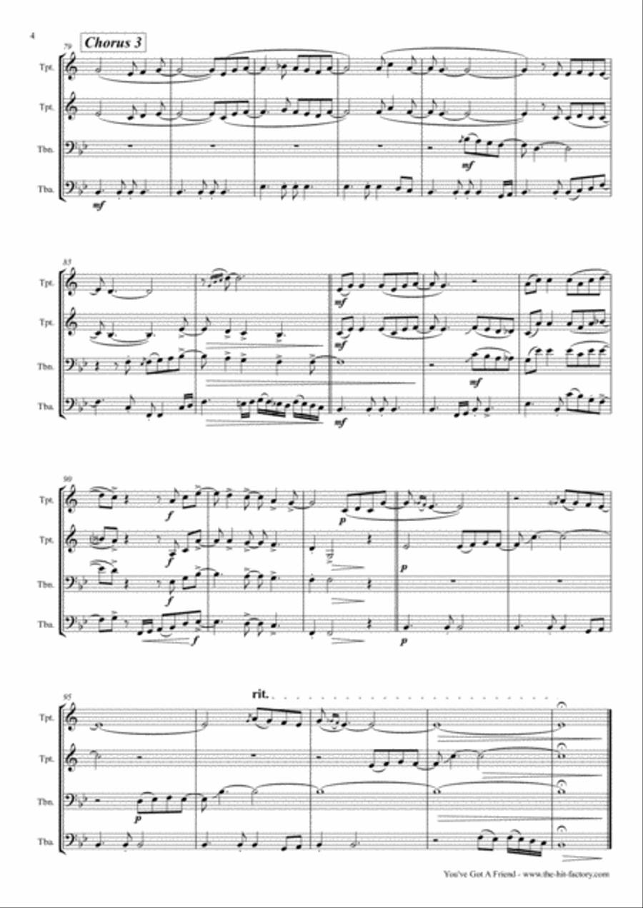 You've Got A Friend Euphonium scores gallery preview page 4