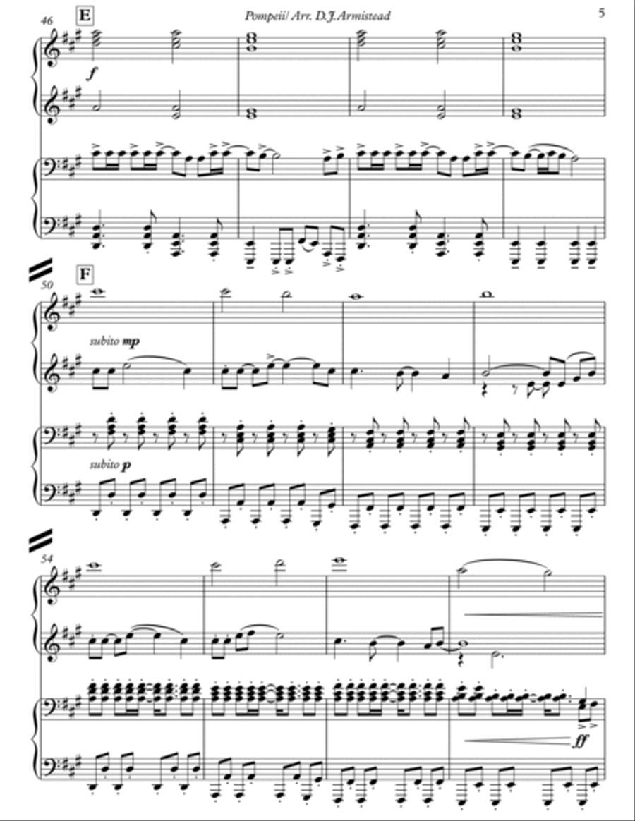 Pompeii 1 Piano, 4-Hands scores gallery preview page 5