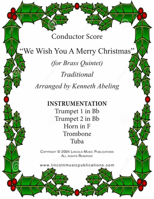 Book cover for We Wish You a Merry Christmas (for Brass Quintet)
