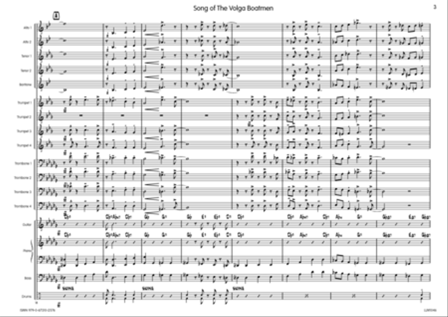 Song Of The Volga Boatmen Big Band scores gallery preview page 4