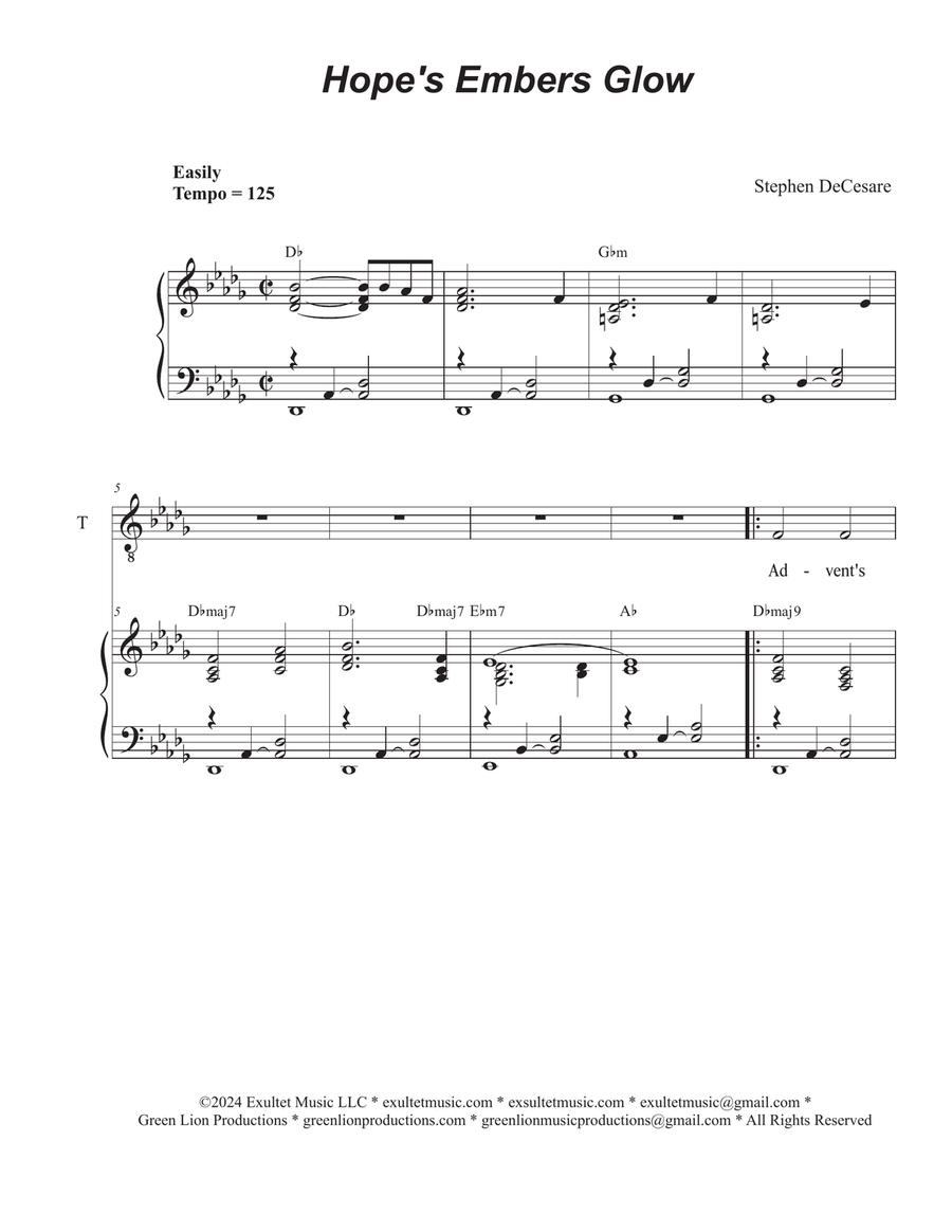 Book cover for Hope's Embers Glow (Duet for Soprano and Tenor solo)