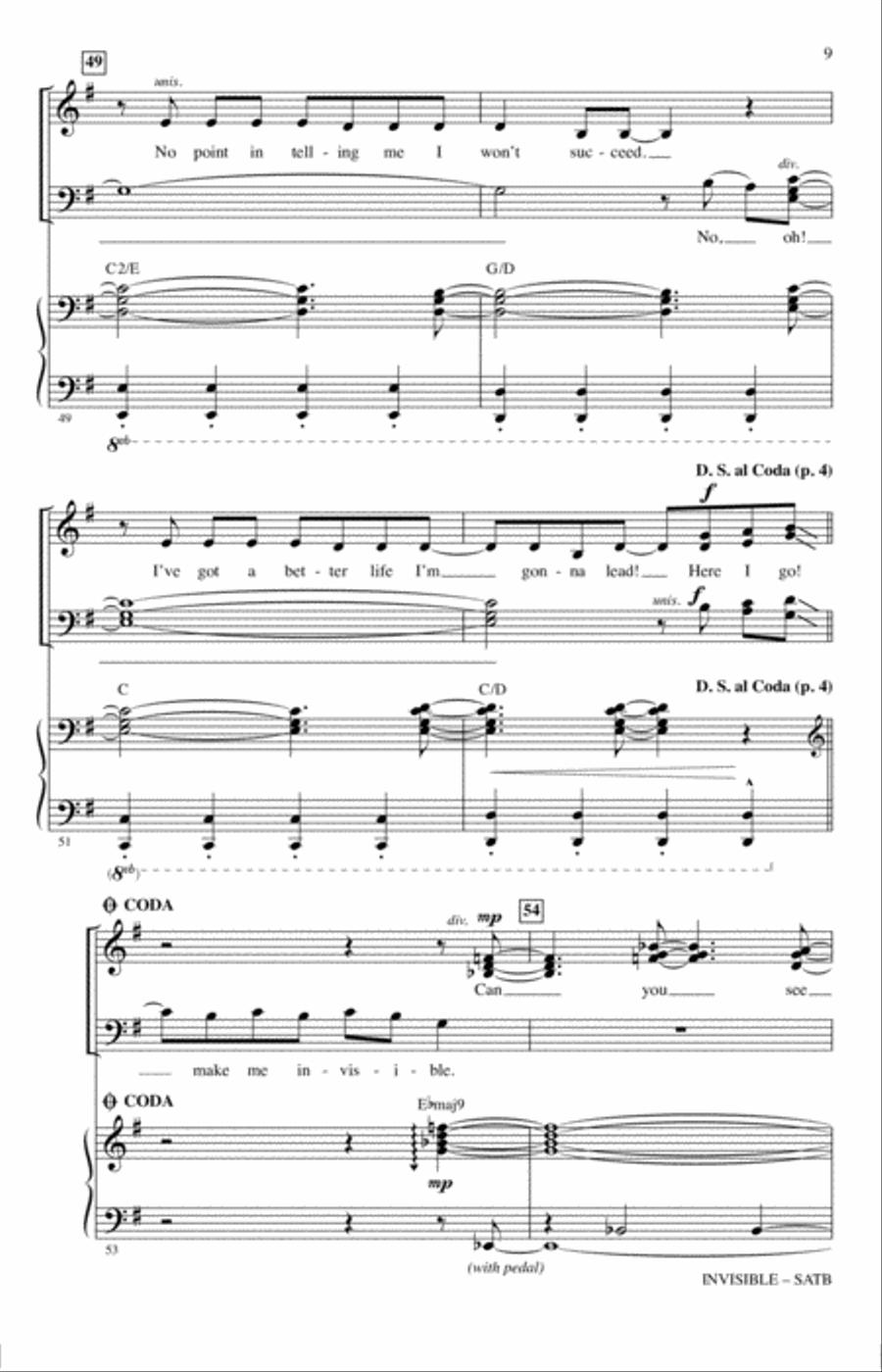 Invisible (arr. Ed Lojeski) 4-Part scores gallery preview page 8