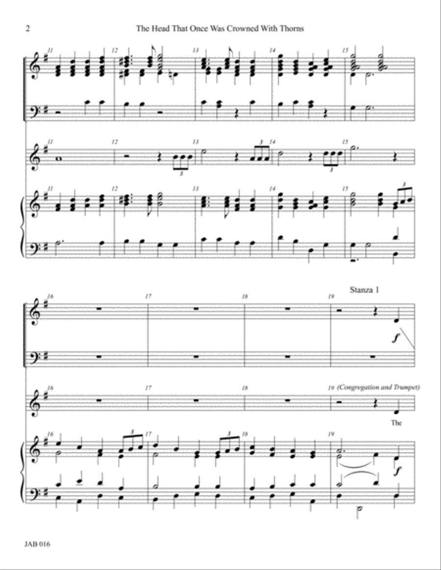 The Head That Once Was Crowned (Full Score) 4-Part scores gallery preview page 2