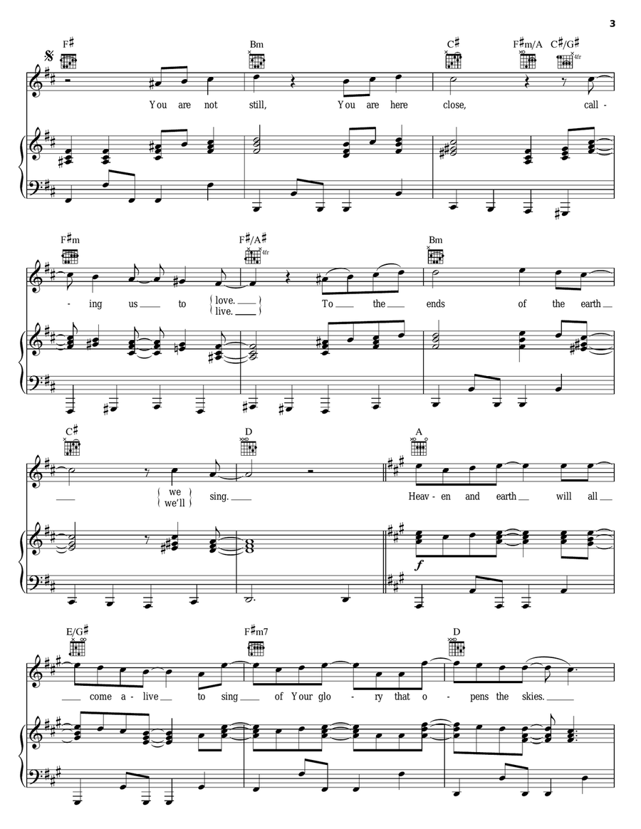 Come Alive Piano, Vocal, Guitar scores gallery preview page 3