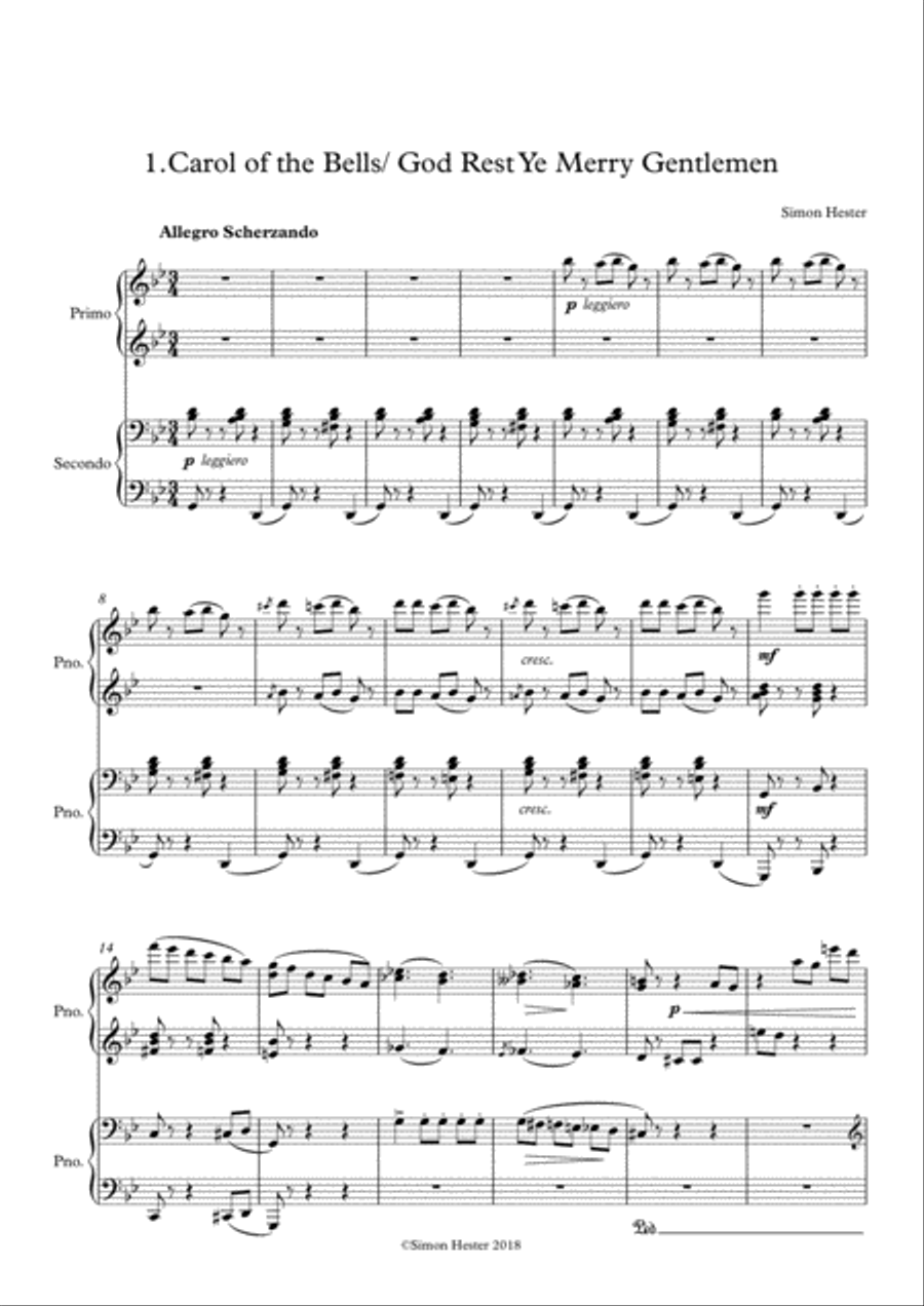 2 Christmas Duets for Piano (4 Hands) Piano Duet scores gallery preview page 2